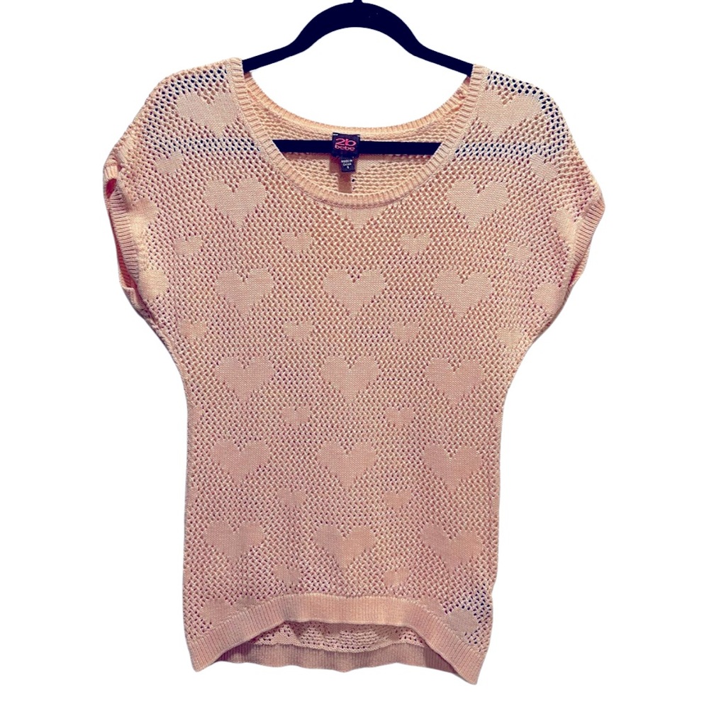 BEBE Heart Crochet Sweater
